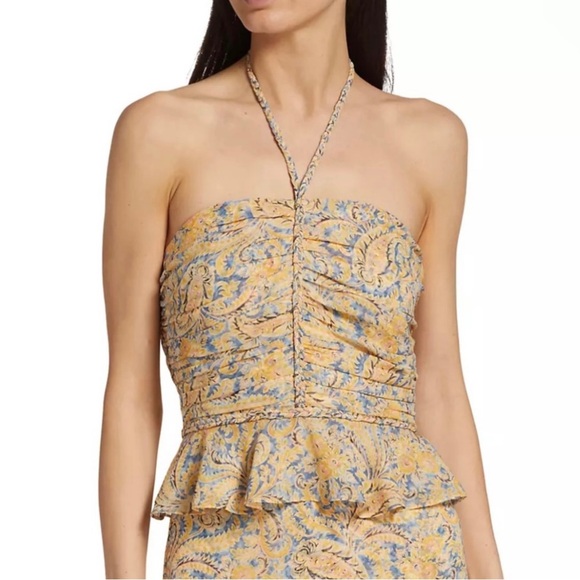 NEW VERONICA BEARD SILK PAISLEY PRINT HALTER TOP - Picture 1 of 11